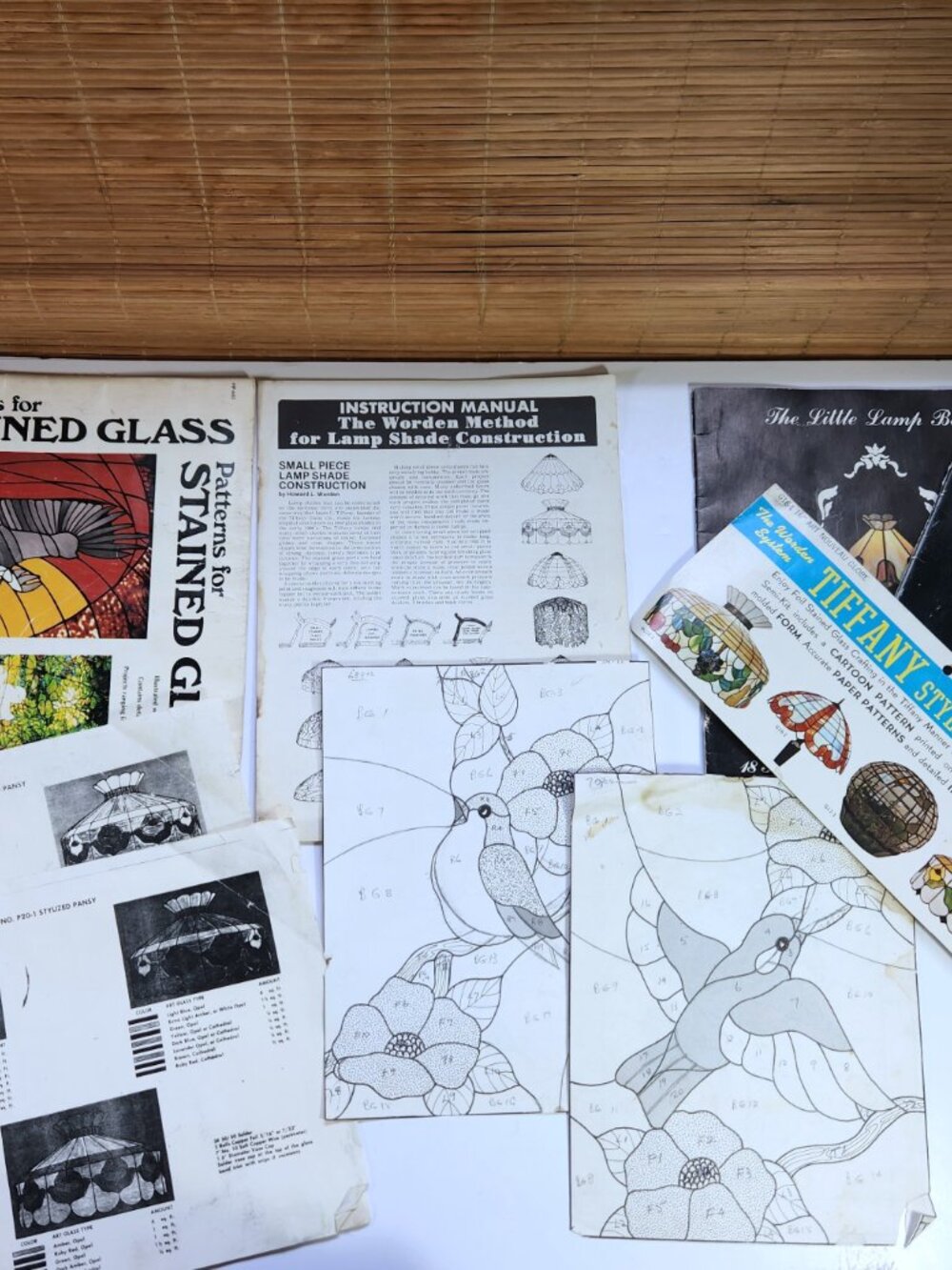 Vintage Worden Method Stained Glass Lamp Pattern Manual Tiffany Style Booklet